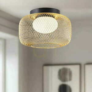 Candellux SOPRA 32 (31-50977) mennyezeti lámpa, drótbúra üveg diffúzorral, GX53 max. 10 W, fekete-arany, ø32 cm small 1