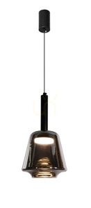Candellux BUENO 31-50441 függőlámpa, füstüveg búra Ø 18 cm, fekete szerelvény, GX53 max. 9 W small 0