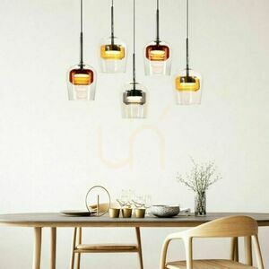 GLAXI függeszték 5×GX53 fekete, 65 cm-es sínen, színes üvegbúrák, Candellux 35-50434 small 1