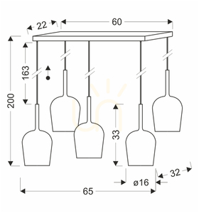 GLAXI függeszték 5×GX53 fekete, 65 cm-es sínen, színes üvegbúrák, Candellux 35-50434 small 4