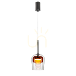 Candellux GLAXI függőlámpa átlátszó barna üveggel és fekete részlettel, GX53 9 W 31-50397 small 0