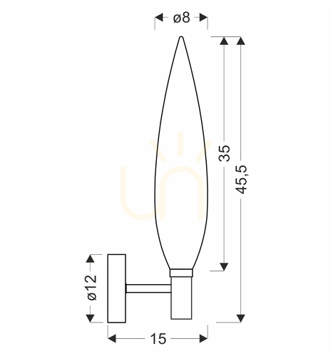 Jelölje be NORDIC fali lámpa barna G9 5W CANDELLUX 21-55170