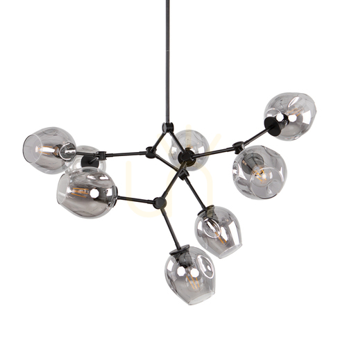 Jelölje be Italux Ferral fekete 8 pontos E27 LED függőlámpa PND-75075-8-BK-SG