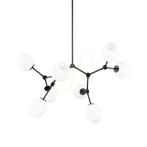 Italux Ferral fekete 8 pontos E27 LED függőlámpa PND-75075-8-BK-WG small 1