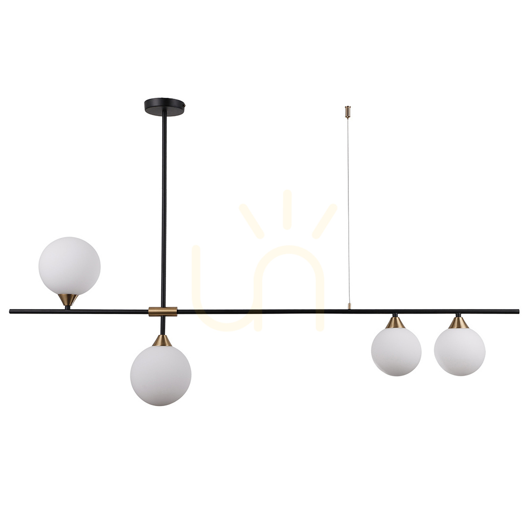 Kilátás Italux Belmonte 4-égős G9 LED függőlámpa fekete-sárgaréz PND-9152-4-OPAL Italux Belmonte 4-égős G9 LED függőlámpa fekete-sárgaréz PND-9152-4-OPAL