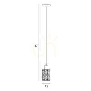 Italux Menfi fekete-sárgaréz üveg borostyán E27 függőlámpa PND-44236-1-BK-GD small 1
