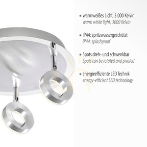 SILEDA plafond 6788-96 Ezüst 3xLED small 3