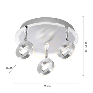 SILEDA plafond 6788-96 Ezüst 3xLED small 6
