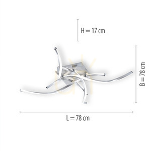POLINA Plafond 9144-55 Ezüst 4xLED small 6