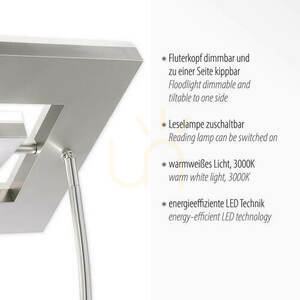 Zuma Line HELIA 11776-55 acél LED állólámpa 28 W 197,5 cm small 3