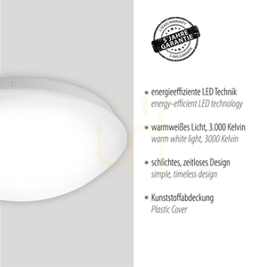 Mennyezeti lámpa Just Light ANDREA-LED 14243-16 fehér Ø24,5 cm LED 8W 3000K small 3
