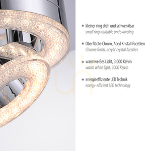 TIM Plafond 14521-17 króm 4xLED small 3
