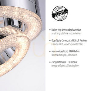 TIM Plafond 14521-17 króm 4xLED small 4