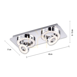 TIM Plafond 14521-17 króm 4xLED small 8