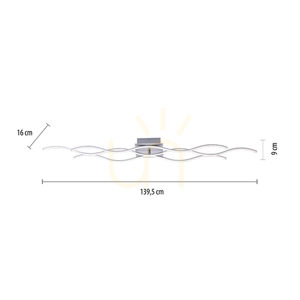 WAVE 15167-55 ezüst LED mennyezeti lámpa, 139,5 cm small 6