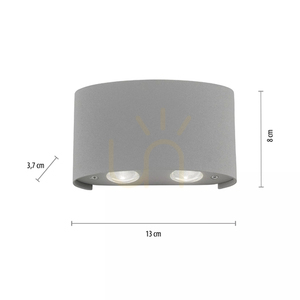 CARLO fali lámpa 9487-21 Ezüst 4xLED small 15