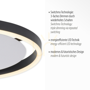 Plafond RITUS 15391-13 antracit 1xLED small 3