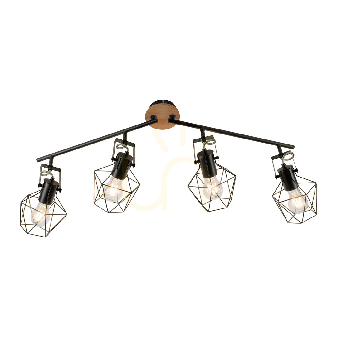Kilátás Plafond JARO 15674-78 Fekete 4xE27 Plafond JARO 15674-78 Fekete 4xE27