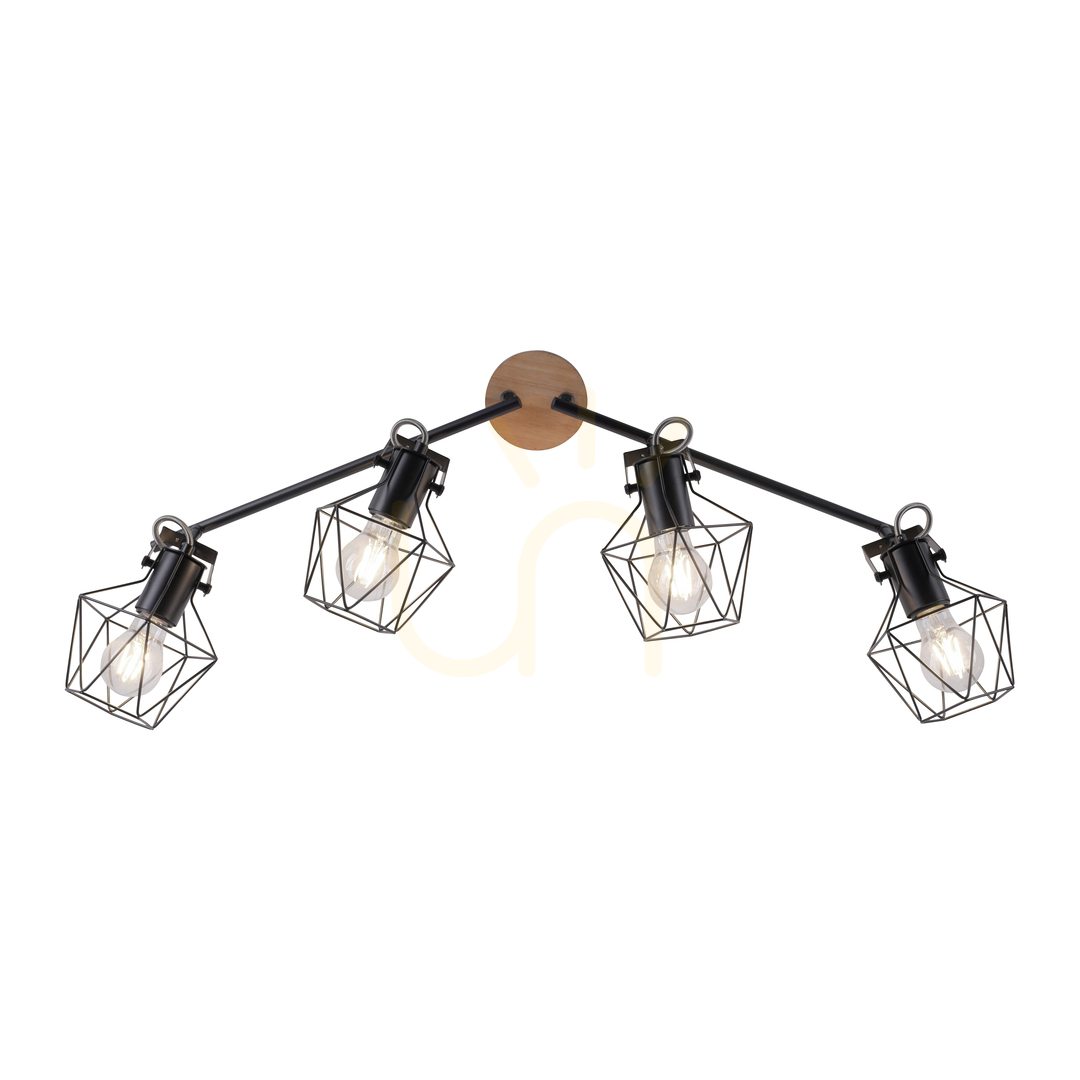 Jelölje be Plafond JARO 15674-78 Fekete 4xE27 Plafond JARO 15674-78 Fekete 4xE27