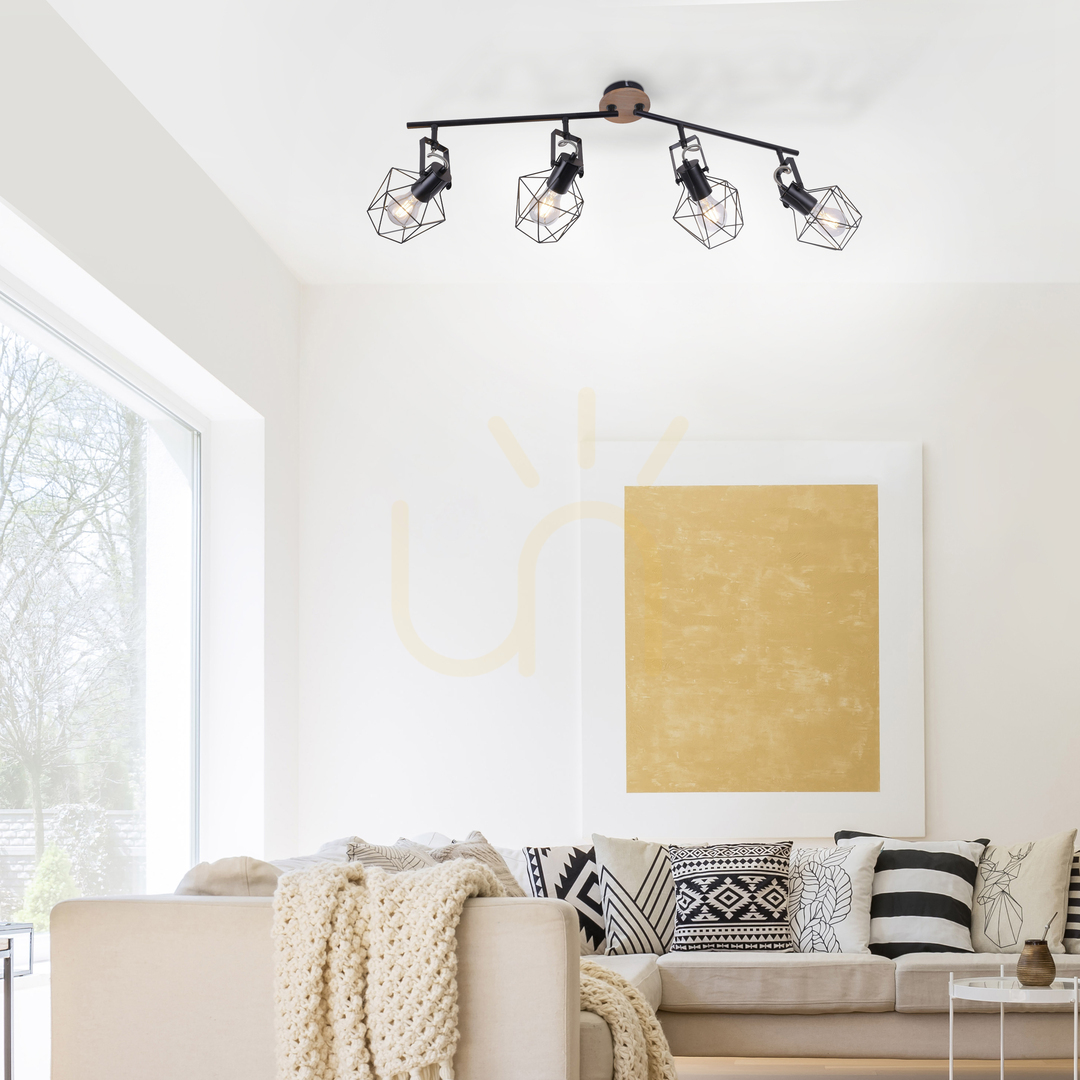 Előnézet Plafond JARO 15674-78 Fekete 4xE27 Plafond JARO 15674-78 Fekete 4xE27