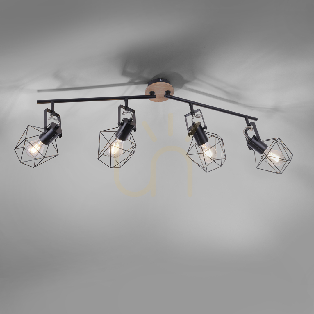 Előadás Plafond JARO 15674-78 Fekete 4xE27 Plafond JARO 15674-78 Fekete 4xE27