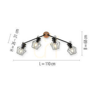 Plafond JARO 15674-78 Fekete 4xE27 7 Plafond JARO 15674-78 Fekete 4xE27 small 7