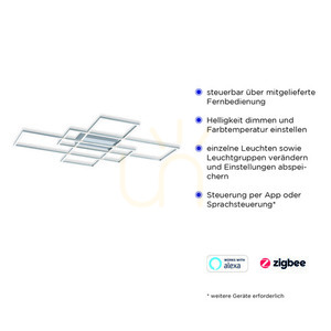 Plafond Q-INIGO 8195-55 ezüst 3xLED small 3