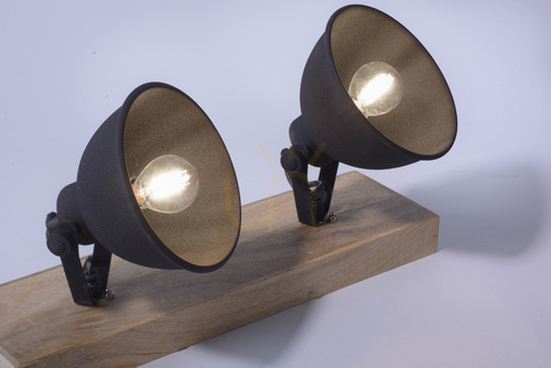 Jelölje be JUST LIGHT SAMIA 11982-18 fali és mennyezeti lámpa, fekete, fa elemmel, 2×E14