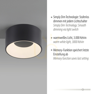 TANIKA Plafond 14325-18 fekete 1xLED 3 TANIKA Plafond 14325-18 fekete 1xLED small 3