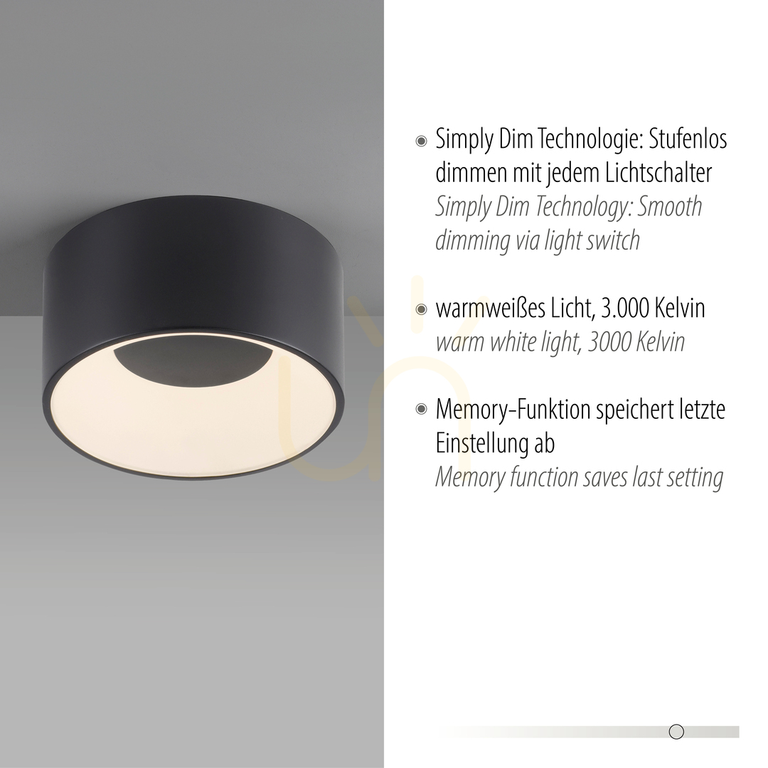 Kijelző TANIKA Plafond 14325-18 fekete 1xLED TANIKA Plafond 14325-18 fekete 1xLED