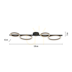 Zuma Line MINI RITUS 14211-18 fekete LED mennyezeti lámpa, 4 fénypont small 8