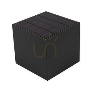 V-TAC napelemes/USB fali lámpatest 9W LED COB fekete kocka 15x15cm IP65 mozgásérzékelő VT-409CCT 800lm small 11