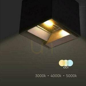 V-TAC napelemes/USB fali lámpatest 9W LED COB fekete kocka 15x15cm IP65 mozgásérzékelő VT-409CCT 800lm small 13