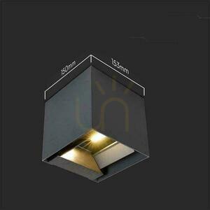 V-TAC napelemes/USB fali lámpatest 9W LED COB fekete kocka 15x15cm IP65 mozgásérzékelő VT-409CCT 800lm small 6