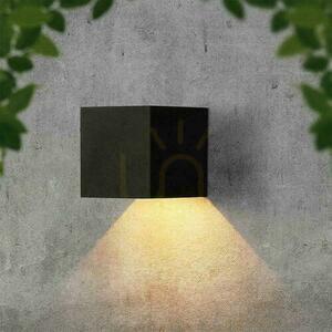 V-TAC napelemes/USB fali lámpatest 9W LED COB fekete kocka 15x15cm IP65 mozgásérzékelő VT-409CCT 800lm small 8