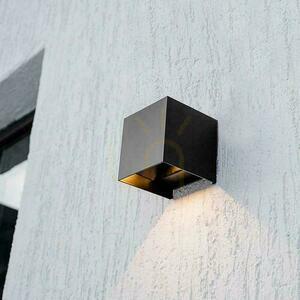 V-TAC napelemes/USB fali lámpatest 9W LED COB fekete kocka 15x15cm IP65 mozgásérzékelő VT-409CCT 800lm small 9