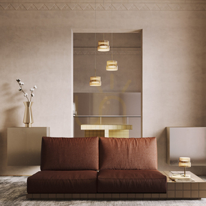 Maytoni SCALA MOD496TL-L12BZK asztali lámpa, bronz, bordázott konyakszínű üveg, Ø 14,8 × 24 cm, LED 12 W 1300 lm 3000K small 1