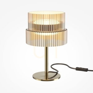 Maytoni SCALA MOD496TL-L12BZK asztali lámpa, bronz, bordázott konyakszínű üveg, Ø 14,8 × 24 cm, LED 12 W 1300 lm 3000K small 0