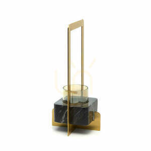 Gyertyatartó Marbre d'Or Arany Fekete L 38 cm small 0
