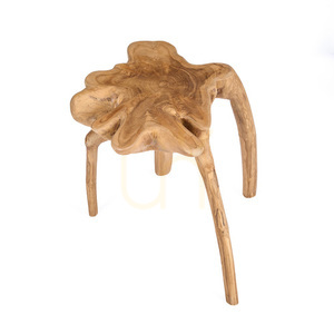 BAZAR BIZAR Rooty teakfa kisasztal, natúr, 45 cm magas small 5