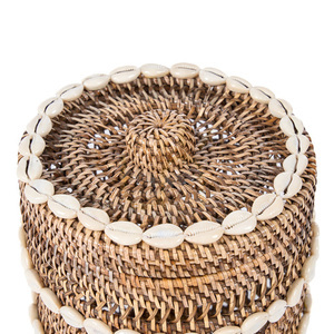 Bazar Bizar The Shell rattan tárolókosár természetes barna 21 × 21 × 32 cm small 11