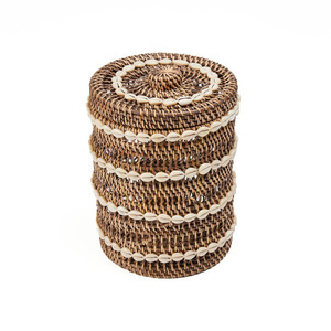 Bazar Bizar The Shell rattan tárolókosár természetes barna 21 × 21 × 32 cm small 12