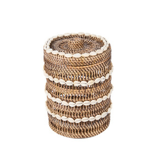 Bazar Bizar The Shell rattan tárolókosár természetes barna 21 × 21 × 32 cm small 2