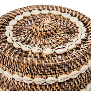Bazar Bizar The Shell rattan tárolókosár természetes barna 21 × 21 × 32 cm small 4