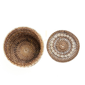 Bazar Bizar The Shell rattan tárolókosár természetes barna 21 × 21 × 32 cm small 5