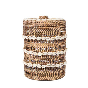Bazar Bizar The Shell rattan tárolókosár természetes barna 21 × 21 × 32 cm small 9
