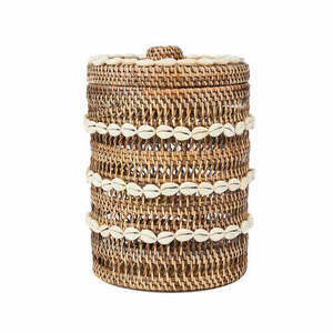 Bazar Bizar The Shell rattan tárolókosár természetes barna 21 × 21 × 32 cm small 0