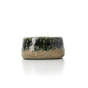 Mohatál növénytartó beton zöld alacsony 16,5x16,5x8 cm small 3