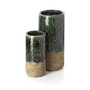BAZAR BIZAR Moss Cylinder L kőedény váza, zöld-bézs, 38 cm small 2