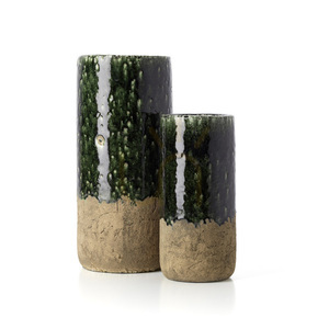 BAZAR BIZAR Moss Cylinder L kőedény váza, zöld-bézs, 38 cm small 4